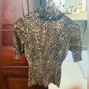 Etcetera Leopard Print Turtleneck